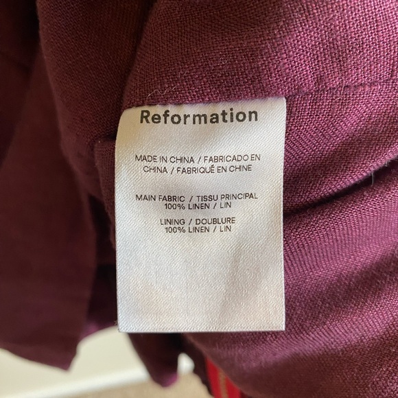 Reformation Overland plum linen top - Picture 9 of 12